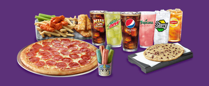 Chuck e cheese nutrition menu