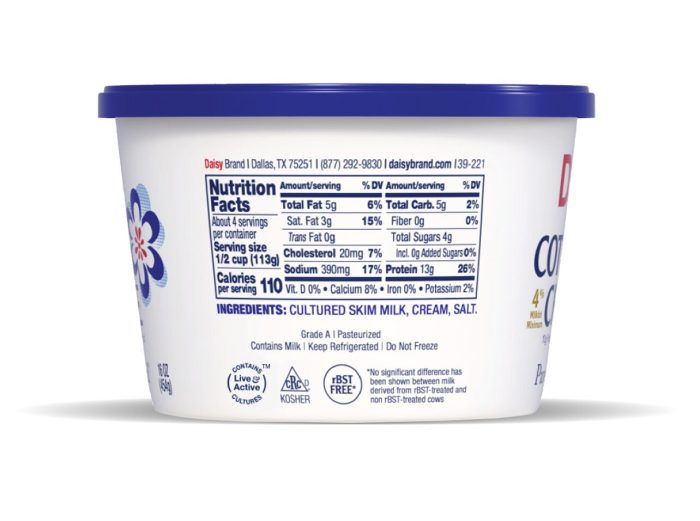 2 cottage cheese nutrition