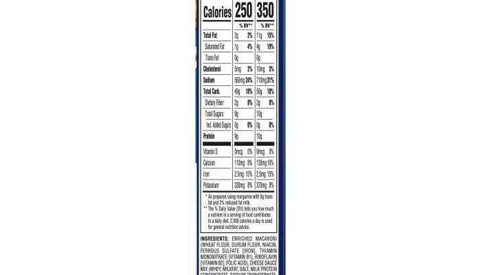 Kraft Mac Cheese Nutrition Facts A Critical Look