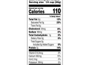 Shredded cheese nutrition label