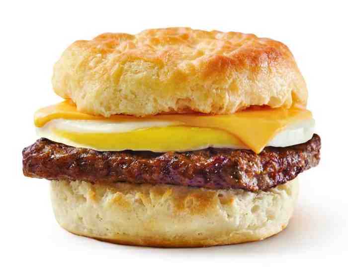 Sausage egg and cheese biscuit nutrition