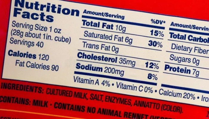 Slice of Cheese Nutrition Facts