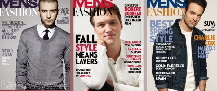 Fashion magazine covers mens men featuring cox charlie celebrity seiji raquel fujimori groomer lisa photographer